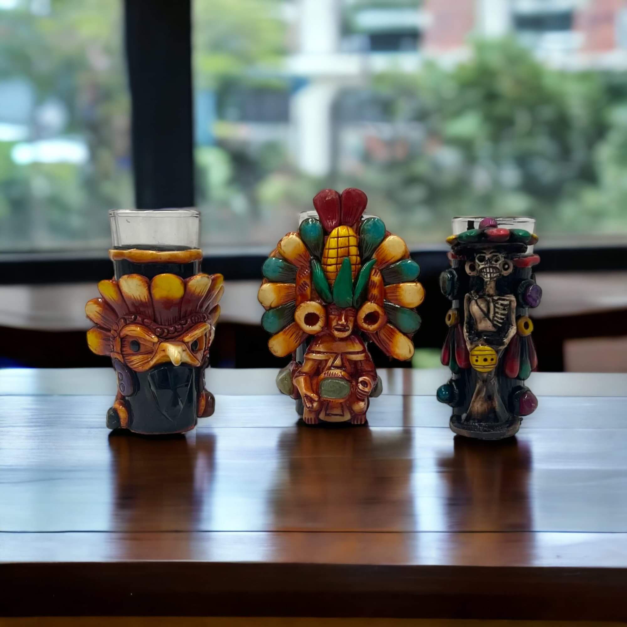 Handcrafted Mexican Shot Glass | Aztec Warrior Design Aztec Decor La Vie Bien Handcrafted Mexican Shot Glass | Aztec Warrior Design
