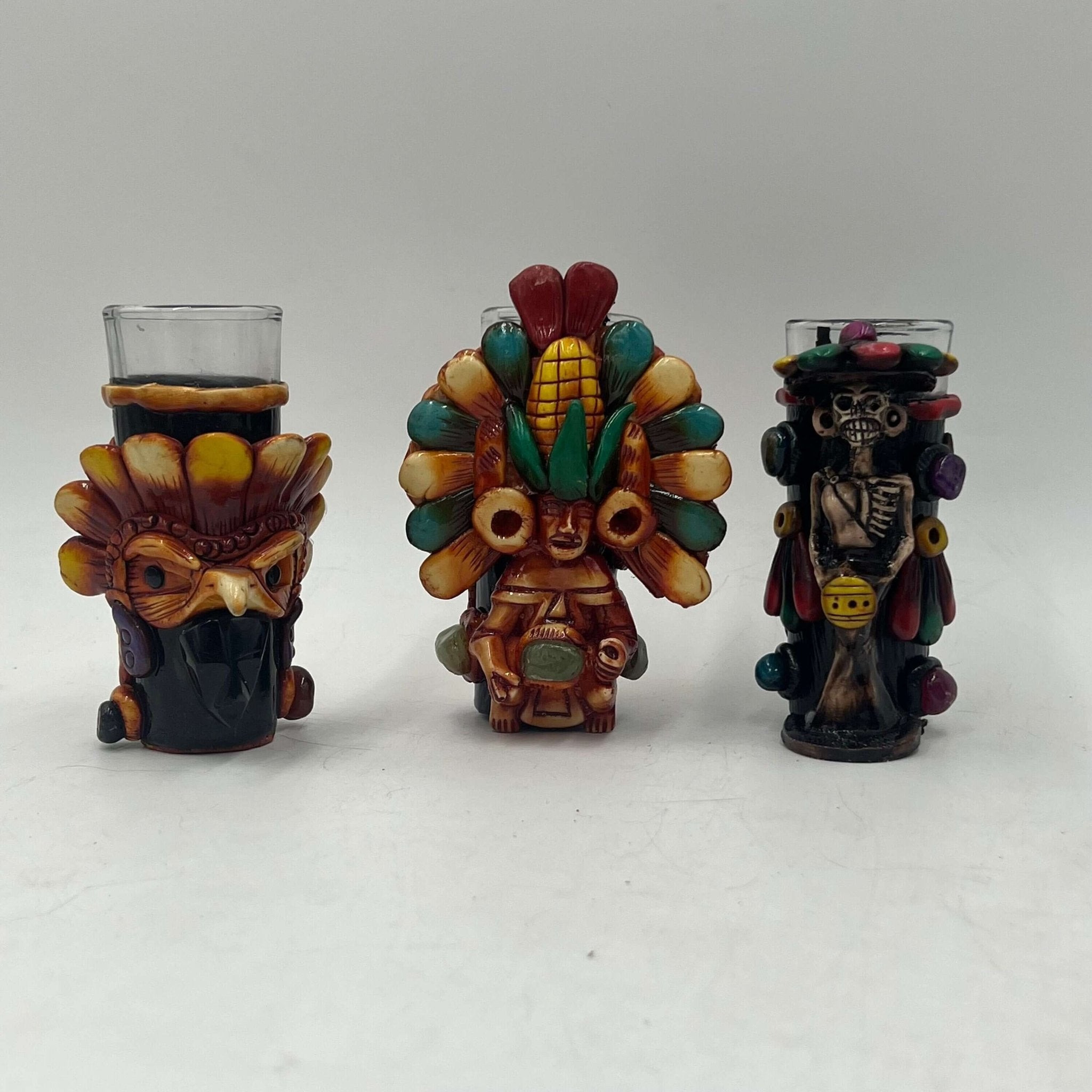 Handcrafted Mexican Shot Glass | Aztec Warrior Design Aztec Decor La Vie Bien Handcrafted Mexican Shot Glass | Aztec Warrior Design