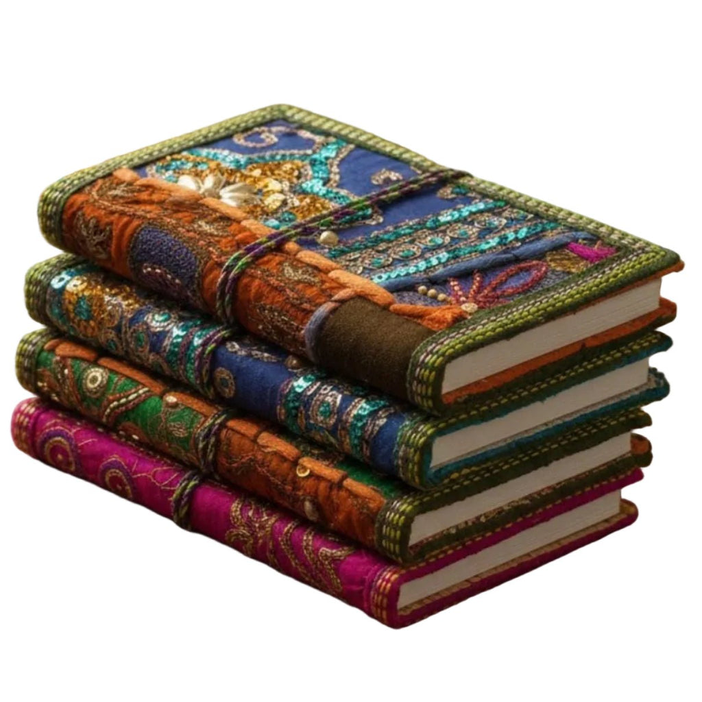 Handcrafted Sari Fabric Bound Notebook Journal Home Decor La Vie Bien Handcrafted Sari Fabric Bound Notebook Journal