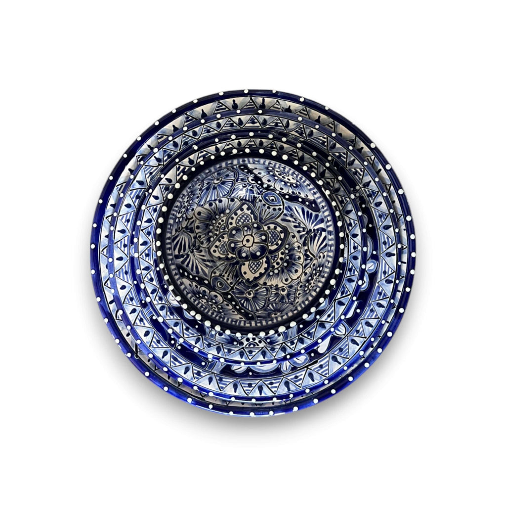 Talavera Dinnerware Set | 40-Piece Blue & White Tableware for 8