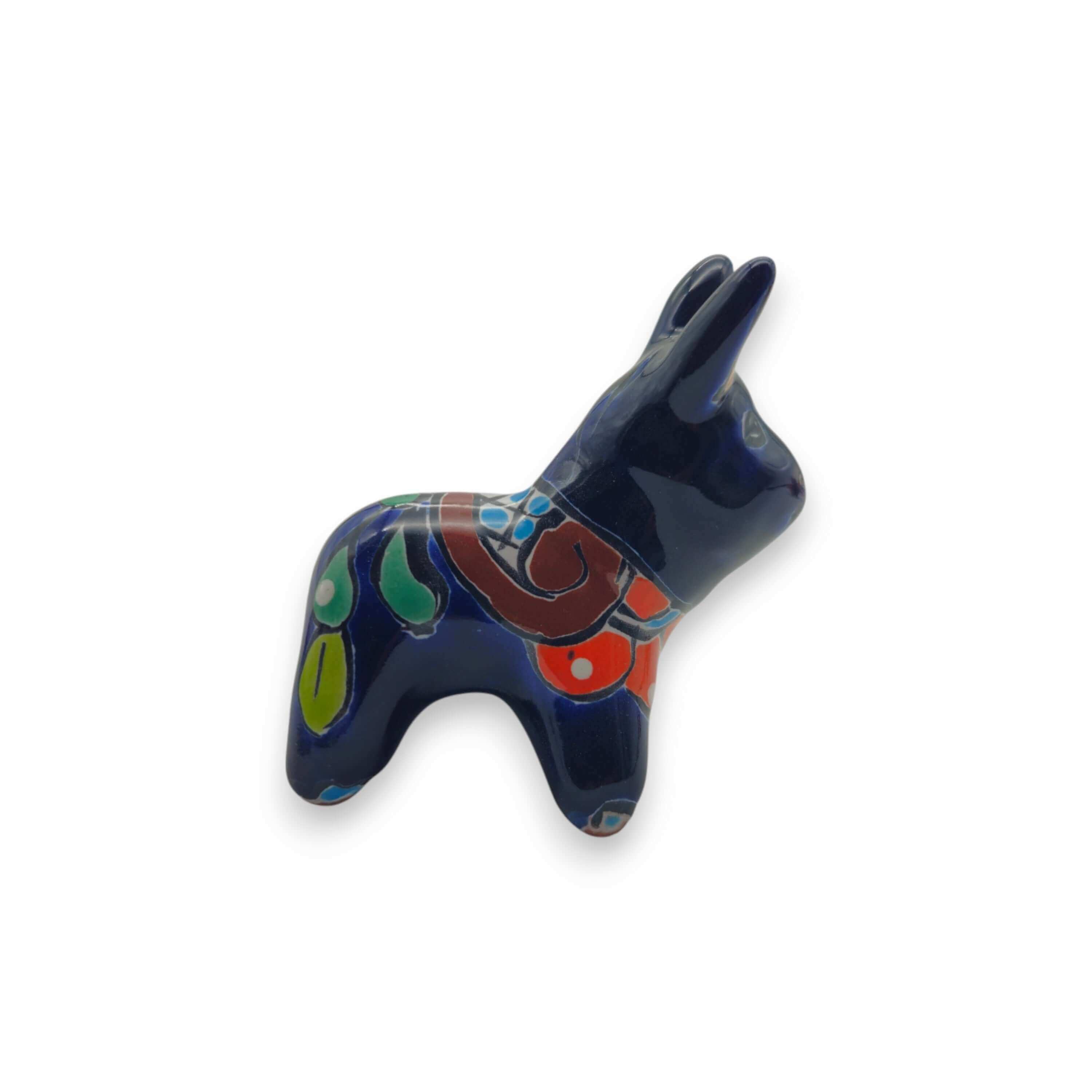 Mini Talavera Donkey Figurine | Handcrafted Mexican Pottery