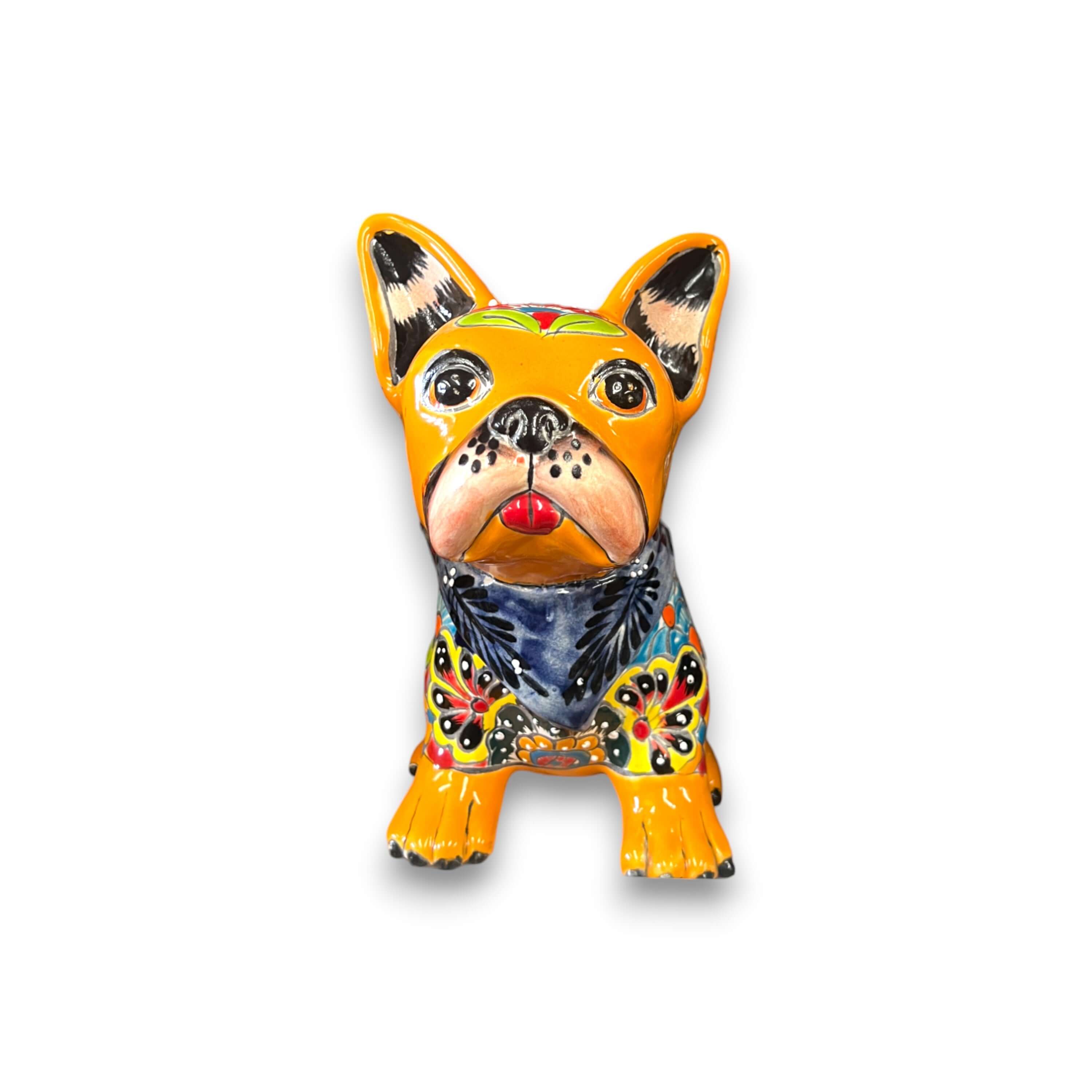 Talavera French Bulldog | Handcrafted Mexican Frenchie Statue