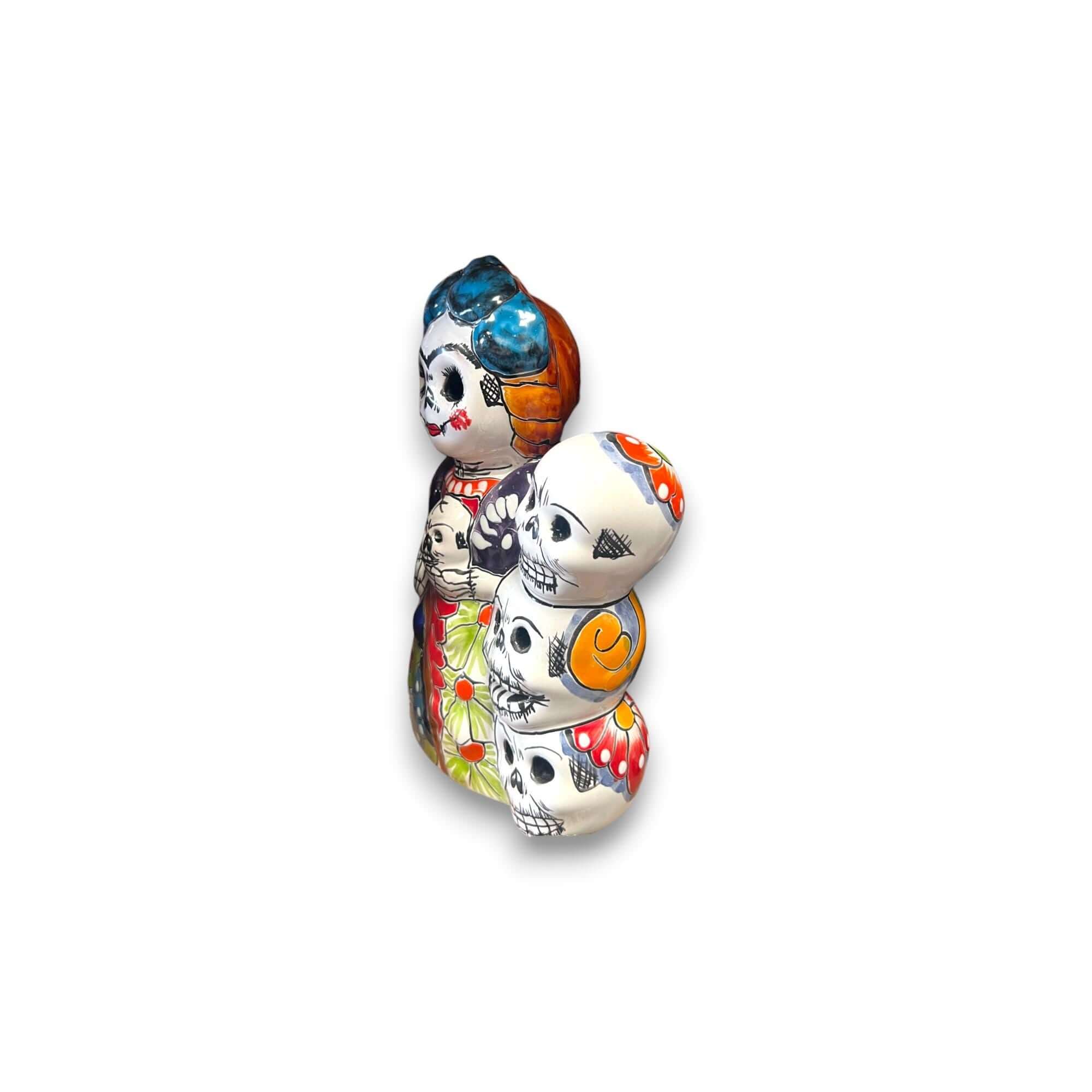 Handcrafted Talavera Frida Statue | Colorful Day of the Dead Calavera Skull Decor Talavera Figurine La Vie Bien Handcrafted Talavera Frida Statue | Colorful Day of the Dead Calavera Skull Decor