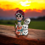 Handcrafted Talavera Frida Statue | Colorful Day of the Dead Calavera Skull Decor Talavera Figurine La Vie Bien Handcrafted Talavera Frida Statue | Colorful Day of the Dead Calavera Skull Decor
