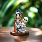Handcrafted Talavera Frida Statue | Colorful Day of the Dead Calavera Skull Decor Talavera Figurine La Vie Bien Handcrafted Talavera Frida Statue | Colorful Day of the Dead Calavera Skull Decor