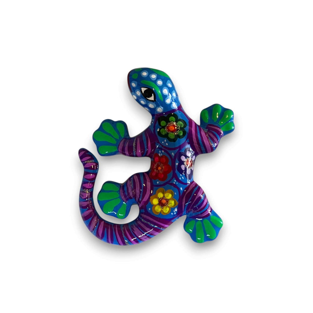 Talavera Lizard Figurine | Mexican Handcrafted Wall Decor