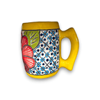 Colorful Handcrafted Mexican Coffee Mug | Talavera Ceramic Art