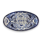 Talavera Oval Serving Platter | Blue & White Mexican Kitchenware