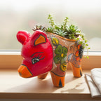 Handcrafted Talavera Pig Planter | Mexican Terracotta Art Talavera Planter La Vie Bien Handcrafted Talavera Pig Planter | Mexican Terracotta Art