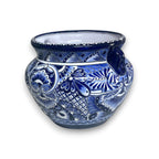 Handcrafted Talavera Planter | Blue & White Flower Pot Talavera Flower Pot La Vie Bien Handcrafted Talavera Planter | Blue & White Flower Pot