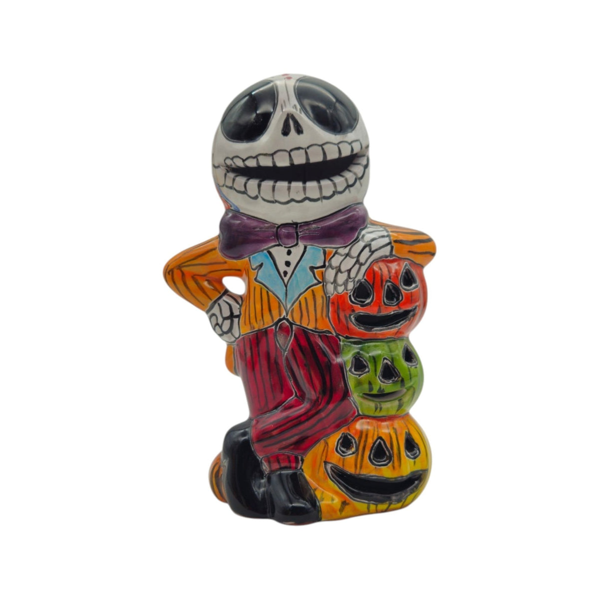 Handcrafted Talavera Skeleton Statue | Vibrant Day of the Dead Calavera Decor Talavera Day of the Dead Statue La Vie Bien Handcrafted Talavera Skeleton Statue | Vibrant Day of the Dead Calavera Decor