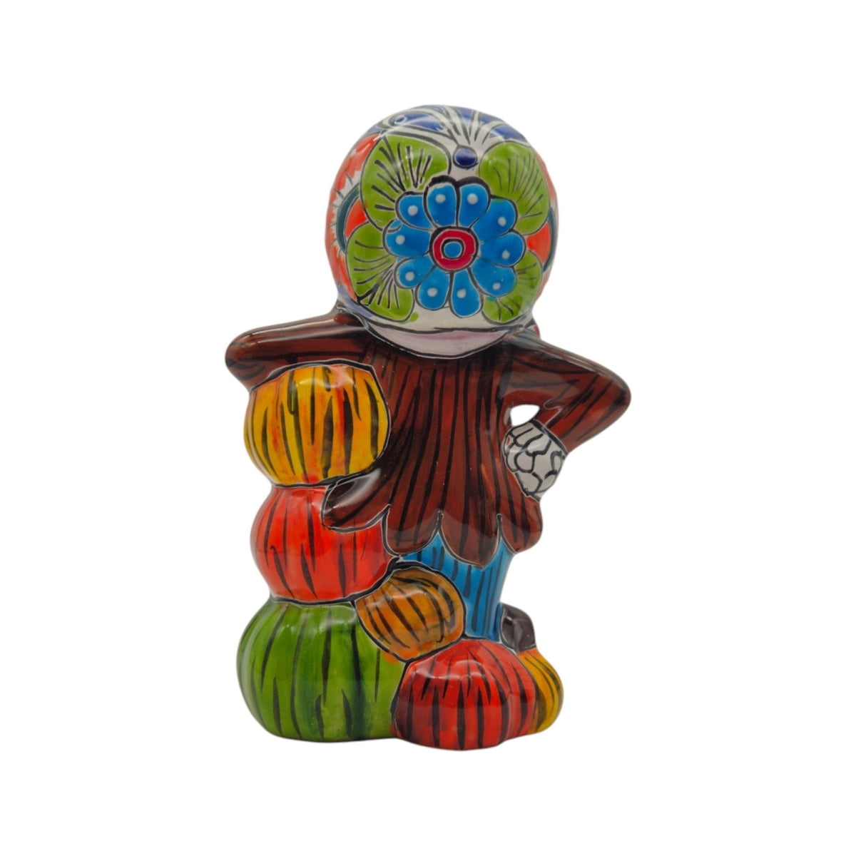 Handcrafted Talavera Skeleton Statue | Vibrant Day of the Dead Calavera Decor Talavera Day of the Dead Statue La Vie Bien Handcrafted Talavera Skeleton Statue | Vibrant Day of the Dead Calavera Decor