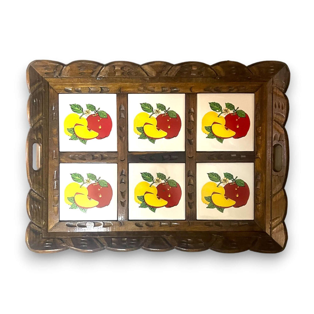 Handcrafted Talavera Tile Serving Tray | Mexican Wooden Tray Mexican Serving Tray La Vie Bien Handcrafted Talavera Tile Serving Tray | Mexican Wooden Tray