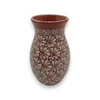 Handcrafted Talavera Vase | Brown & White Relief Pottery Talavera Planter La Vie Bien Handcrafted Talavera Vase | Brown & White Relief Pottery