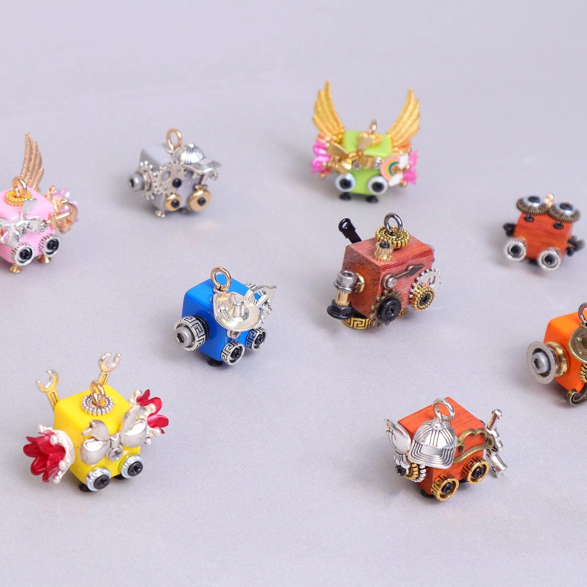 Handcrafted Wooden Bot Necklace, Keychain, or Mini Decor by Kitsville