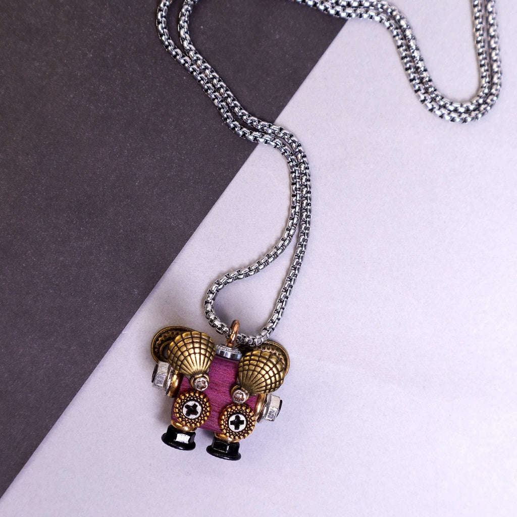 Handcrafted Wooden Bot Necklace, Keychain, or Mini Decor by Kitsville