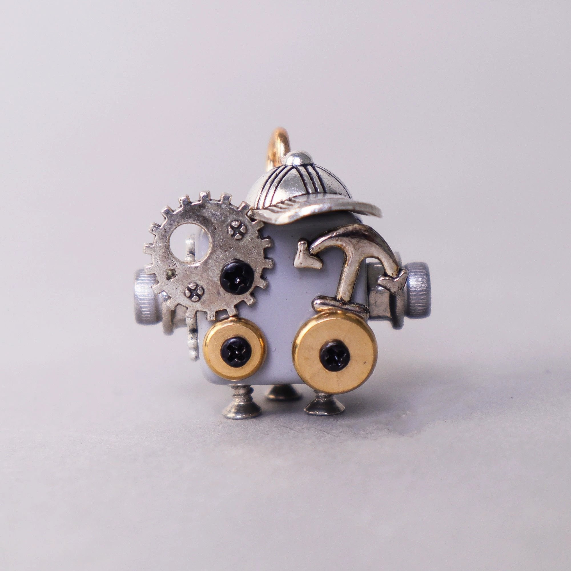 Handcrafted Wooden Bot Necklace, Keychain, or Mini Decor by Kitsville