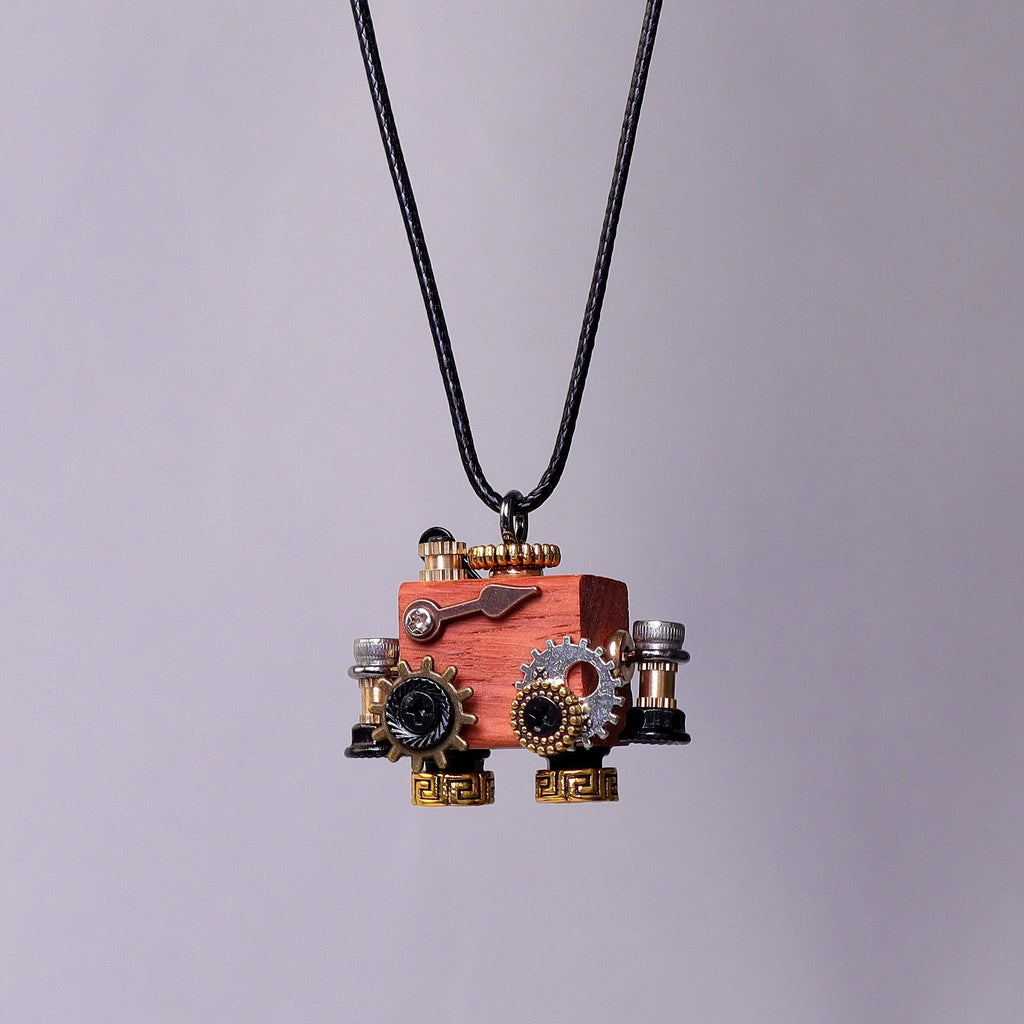Handcrafted Wooden Bot Necklace, Keychain, or Mini Decor by Kitsville