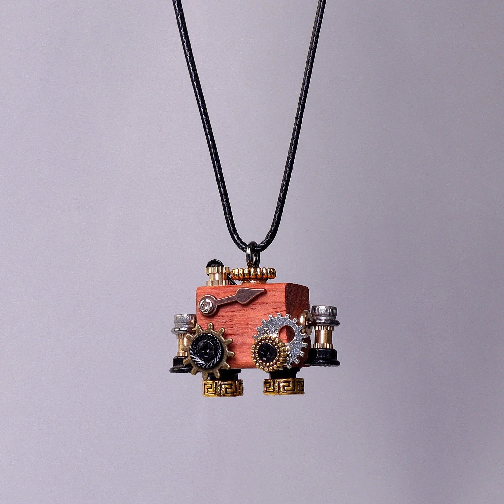 Handcrafted Wooden Bot Necklace, Keychain, or Mini Decor by Kitsville