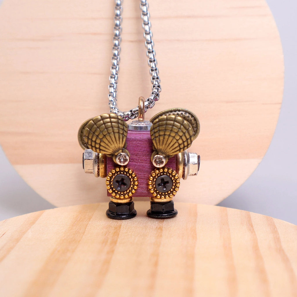Handcrafted Wooden Bot Necklace, Keychain, or Mini Decor by Kitsville