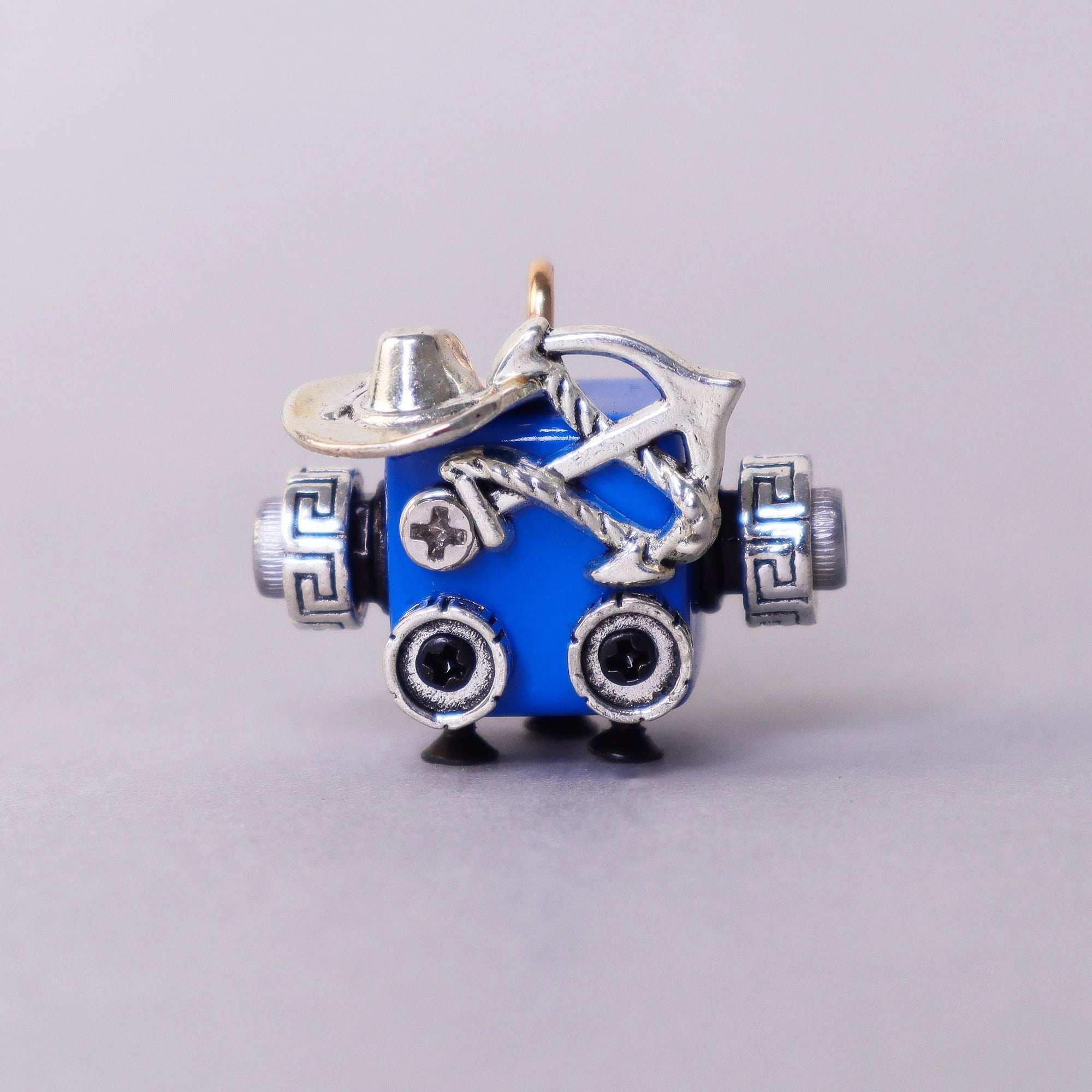 Handcrafted Wooden Bot Necklace, Keychain, or Mini Decor by Kitsville