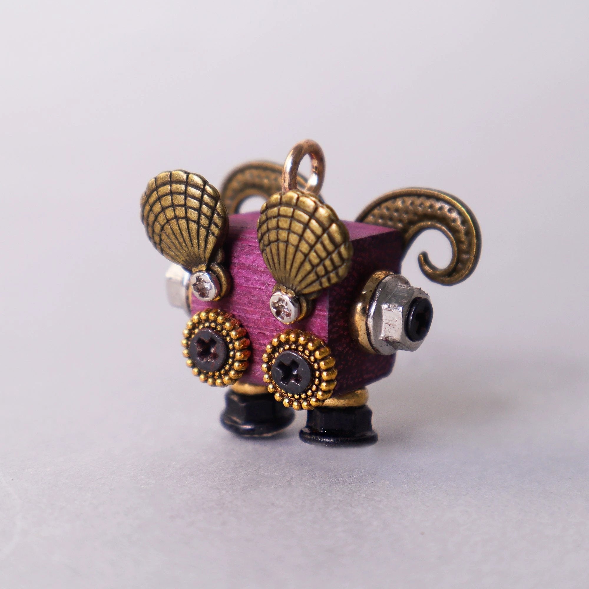 Handcrafted Wooden Bot Necklace, Keychain, or Mini Decor by Kitsville