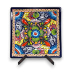 11" Square Talavera Dinner Plate | Vibrant Mexican Dinnerware