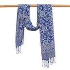 Handmade Batik Scarf, 100% Soft Cotton, Blue Tendril Scarves La Vie Bien Handmade Batik Scarf, 100% Soft Cotton, Blue Tendril