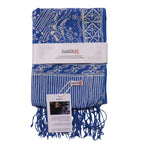 Handmade Batik Scarf, 100% Soft Cotton, Blue White, Tidal Flow Scarves La Vie Bien Handmade Batik Scarf, 100% Soft Cotton, Blue White, Tidal Flow