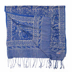 Handmade Batik Scarf, 100% Soft Cotton, Blue White, Tidal Flow Scarves La Vie Bien Handmade Batik Scarf, 100% Soft Cotton, Blue White, Tidal Flow