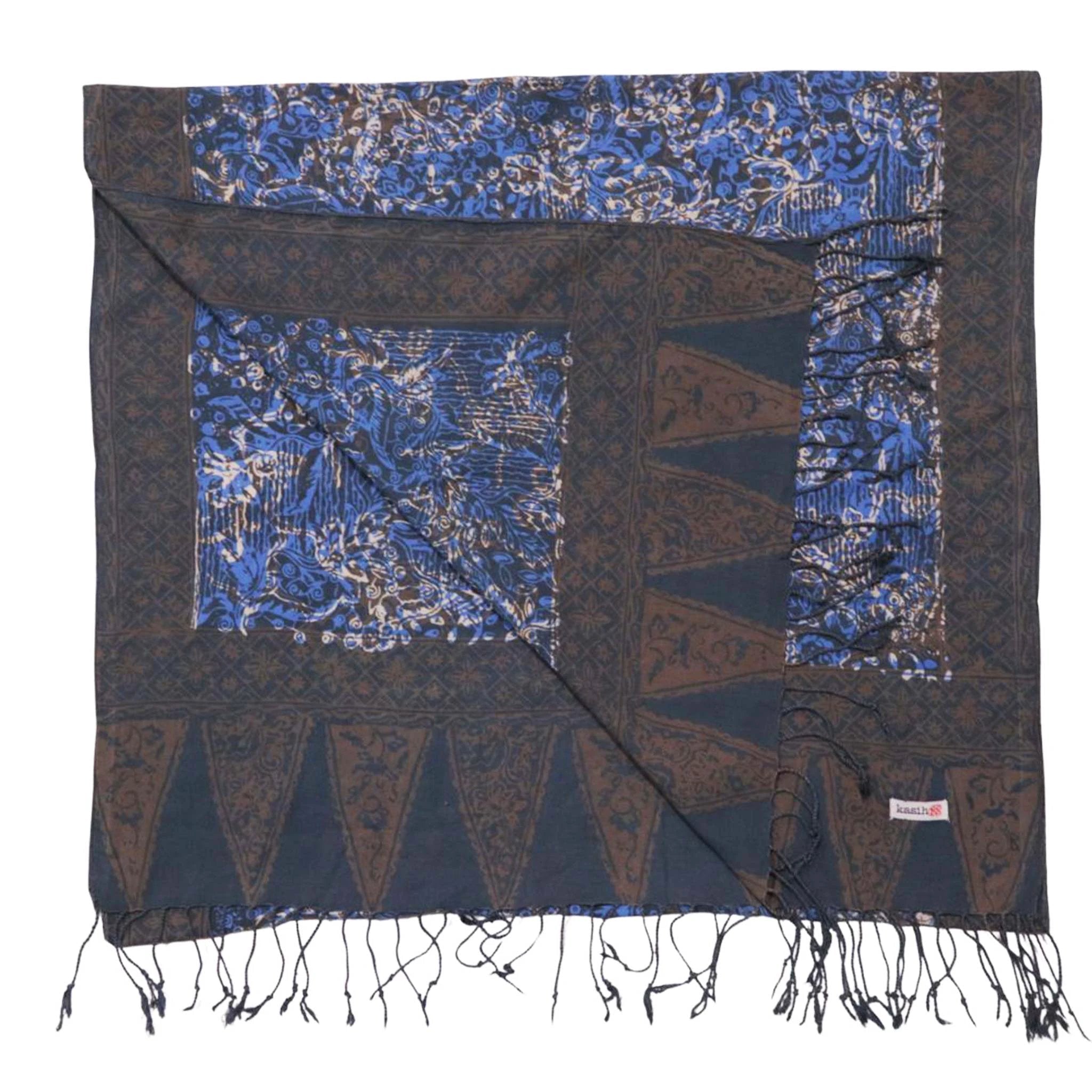 Handmade Batik Scarf - 100% Soft Cotton - Butterfly Brown by Kasih Co-op