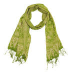 Handmade Batik Scarf - 100% Soft Cotton - Spotted Flowers Green Scarves La Vie Bien Handmade Batik Scarf - 100% Soft Cotton - Spotted Flowers Green