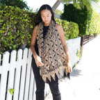 Handmade Batik Scarf, Black Brown Harvest, Hand Dyed, 100% Cotton Scarves La Vie Bien Handmade Batik Scarf, Black Brown Harvest, Hand Dyed, 100% Cotton