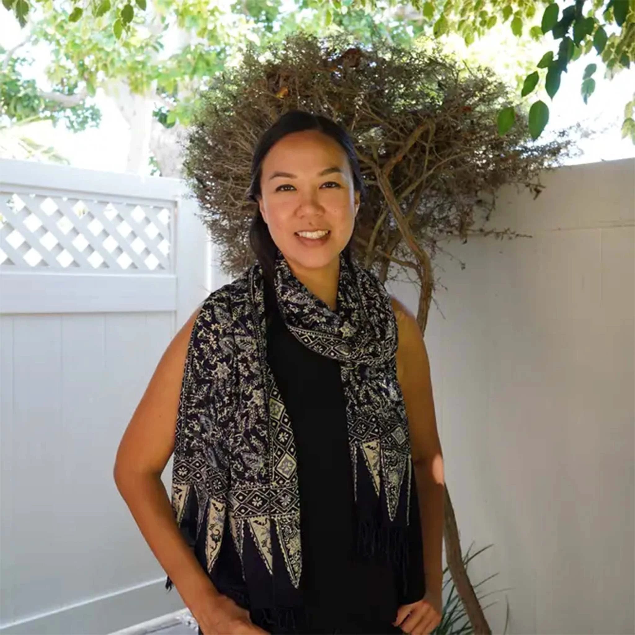 Handmade Batik Scarf - Cotton - Foliage by Kasih Co-op