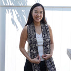 Handmade Batik Scarf - Cotton - Hibiscus Flower, Black, White Scarves La Vie Bien Handmade Batik Scarf - Cotton - Hibiscus Flower, Black, White