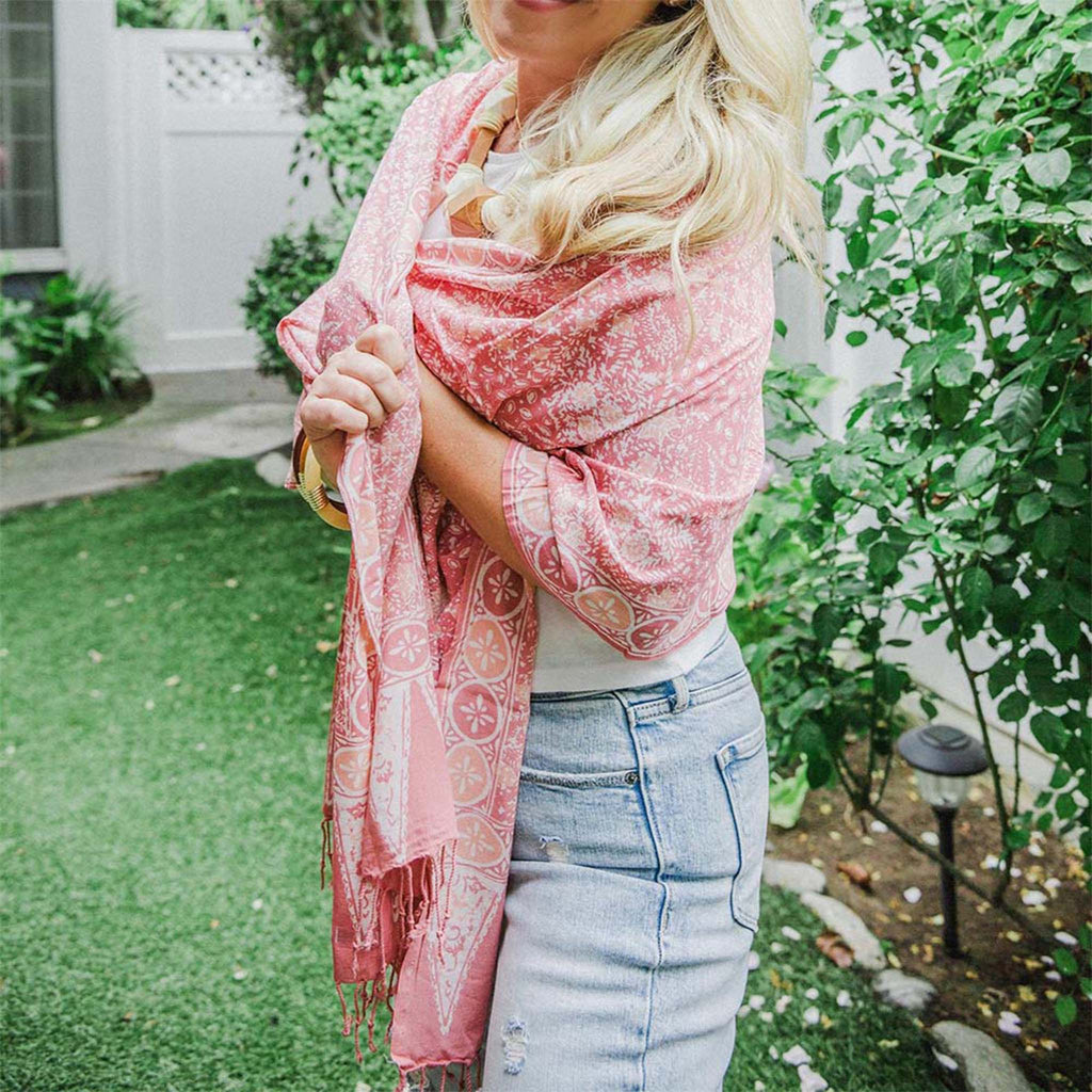 Handmade Batik Scarf - Cotton - Wildflower Scarves La Vie Bien Handmade Batik Scarf - Cotton - Wildflower