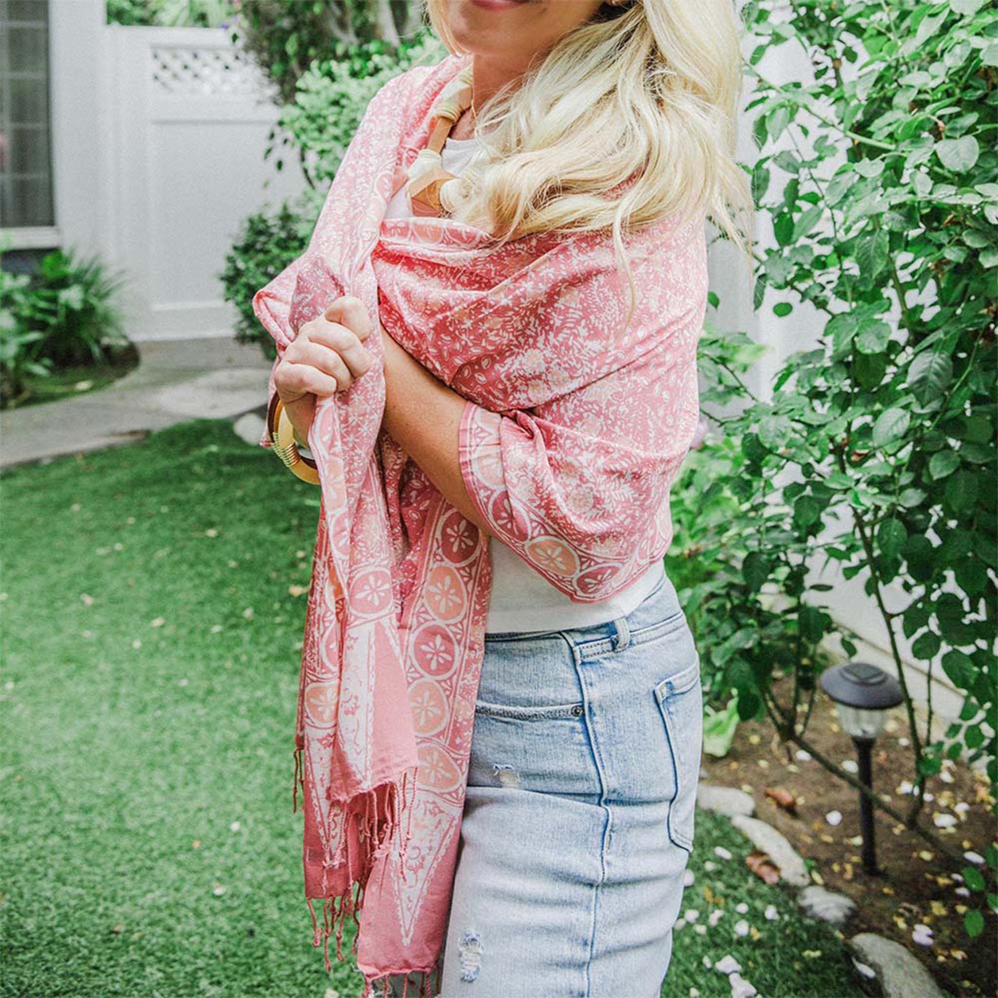 Handmade Batik Scarf - Cotton - Wildflower Scarves La Vie Bien Handmade Batik Scarf - Cotton - Wildflower