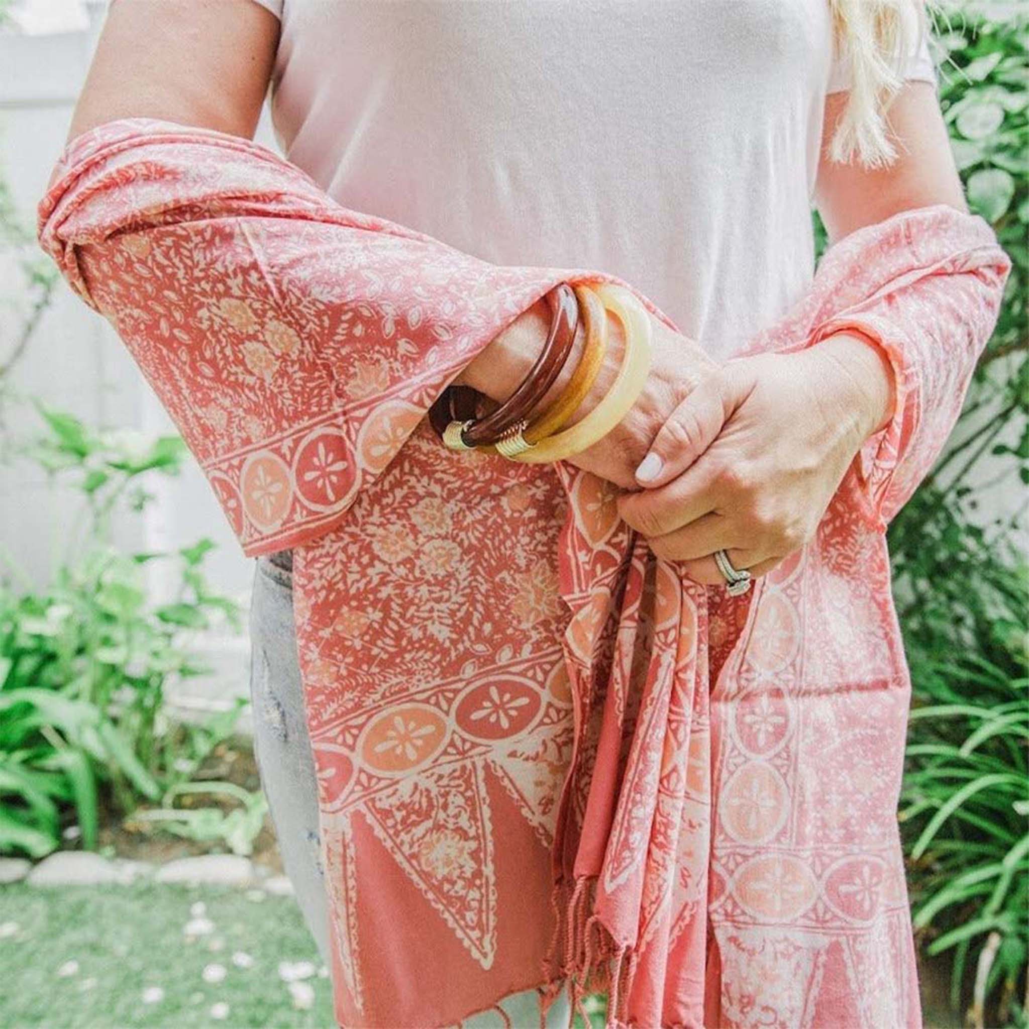 Handmade Batik Scarf - Cotton - Wildflower Scarves La Vie Bien Handmade Batik Scarf - Cotton - Wildflower