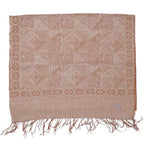 Handmade Batik Scarf - soft Cotton - Apricot Grid, Peach, Coral by Kasih Co-op