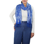 Handmade Batik Scarf, soft Cotton, Boulder, Blue, Light Blue, White Scarves La Vie Bien Handmade Batik Scarf, soft Cotton, Boulder, Blue, Light Blue, White