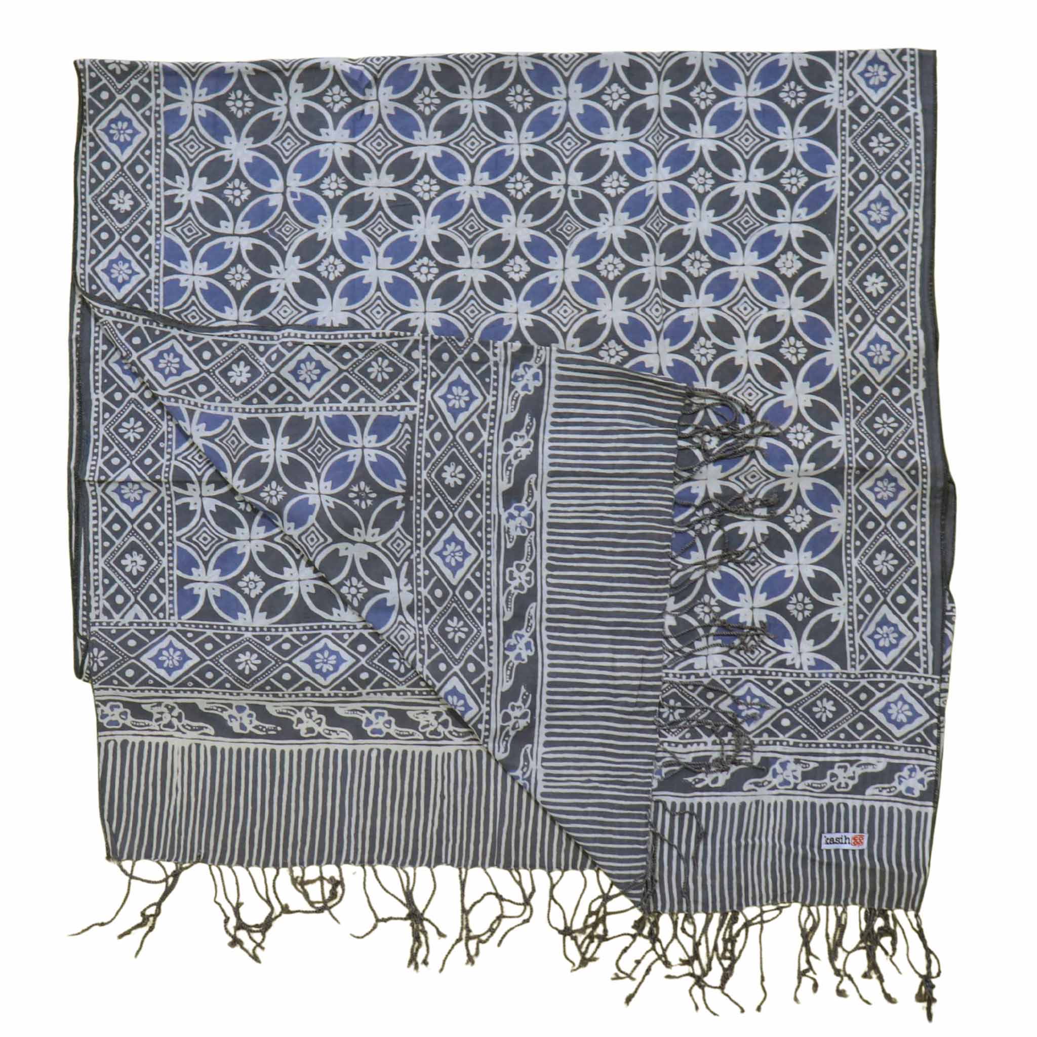 Handmade Batik Scarf - soft Cotton - Charcoal Grey Scarves La Vie Bien Handmade Batik Scarf - soft Cotton - Charcoal Grey
