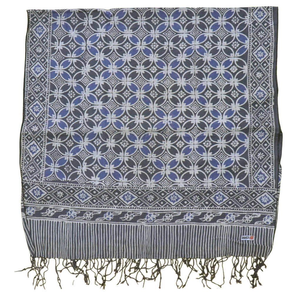 Handmade Batik Scarf - soft Cotton - Charcoal Grey Scarves La Vie Bien Handmade Batik Scarf - soft Cotton - Charcoal Grey