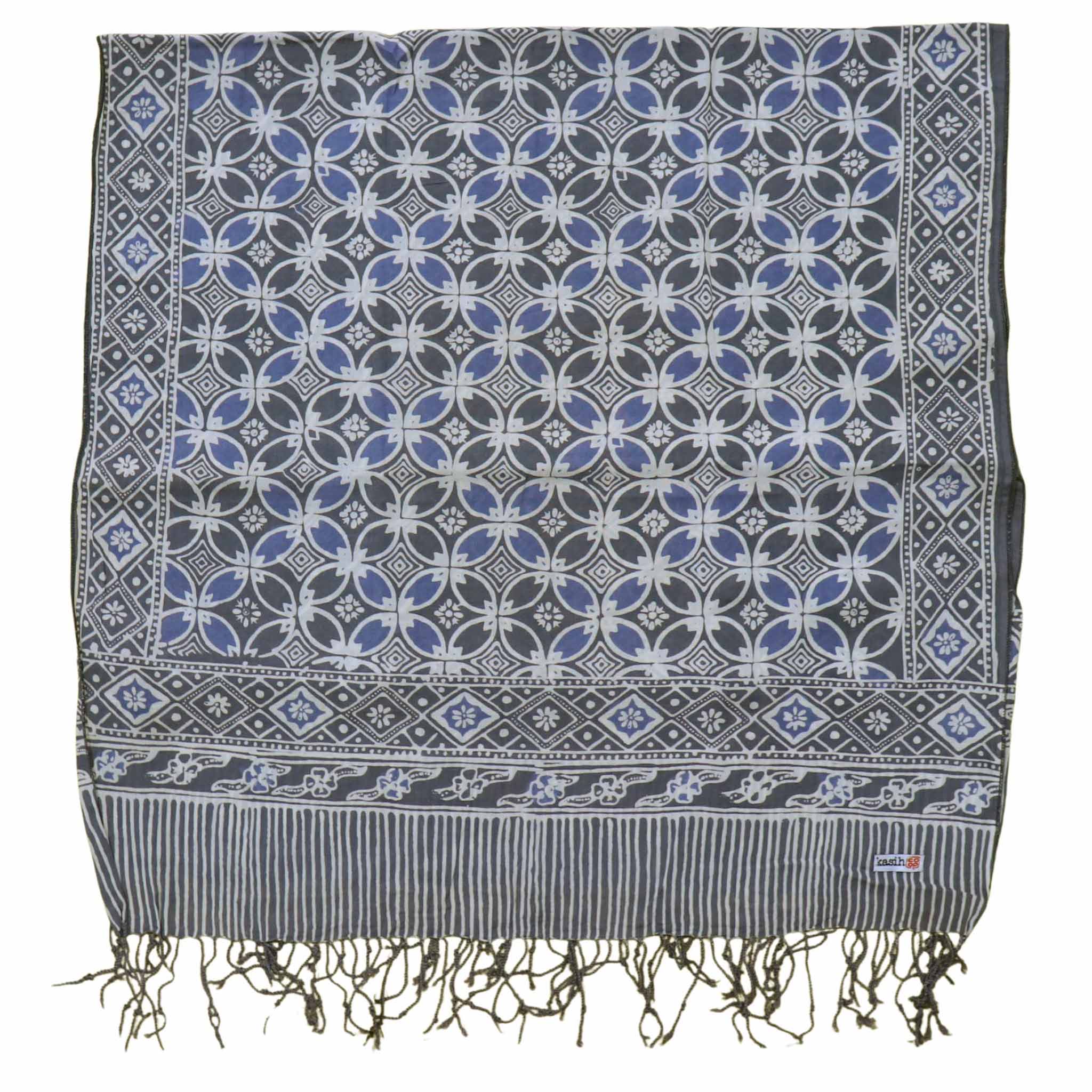 Handmade Batik Scarf - soft Cotton - Charcoal Grey Scarves La Vie Bien Handmade Batik Scarf - soft Cotton - Charcoal Grey