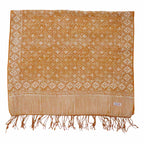 Handmade Batik Scarf, Soft Cotton, Frangipani, Kamboja, Yellow, Brown, Cream, Fall, Autumn Scarves La Vie Bien Handmade Batik Scarf, Soft Cotton, Frangipani, Kamboja, Yellow, Brown, Cream, Fall, Autumn