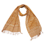 Handmade Batik Scarf, Soft Cotton, Frangipani, Kamboja, Yellow, Brown, Cream, Fall, Autumn Scarves La Vie Bien Handmade Batik Scarf, Soft Cotton, Frangipani, Kamboja, Yellow, Brown, Cream, Fall, Autumn