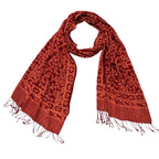 Handmade Batik Scarf, Soft Cotton, Loop, Red, Burgundy Scarves La Vie Bien Handmade Batik Scarf, Soft Cotton, Loop, Red, Burgundy