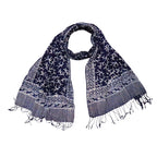 Handmade Batik Scarf - Soft Cotton - Mark, Blue Scarves La Vie Bien Handmade Batik Scarf - Soft Cotton - Mark, Blue