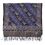 Handmade Batik Scarf, Soft Cotton, Midnight Autumn, Blue Black Navy, White Scarves La Vie Bien Handmade Batik Scarf, Soft Cotton, Midnight Autumn, Blue Black Navy, White