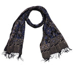 Handmade Batik Scarf, Soft Cotton, Midnight Autumn, Blue Black Navy, White Scarves La Vie Bien Handmade Batik Scarf, Soft Cotton, Midnight Autumn, Blue Black Navy, White