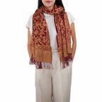 Handmade Batik Scarf, Soft Cotton, Red Burgundy Auburn Cherish Scarves La Vie Bien Handmade Batik Scarf, Soft Cotton, Red Burgundy Auburn Cherish